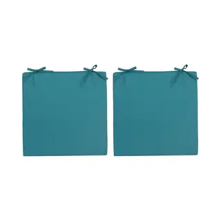 Anna's Collection 6x Stoelkussens Voor Binnen- En Buitenstoelen In De Kleur Petrol Blauw 40 X 40 Cm - Tuinstoelen Kussens