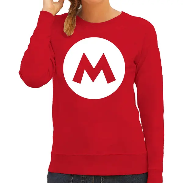 Bellatio Decorations Italiaanse Mario Loodgieter Verkleed Trui / Sweater Rood Voor Dames - Carnaval / Feesttrui Kleding / Kostuum Xxl thumbnail