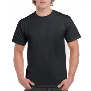 Gildan Set Van 2x Stuks Zwarte Katoenen T-shirts Voor Heren 100% Katoen - Zware 200 Grams Kwaliteit - Basic Shirts, Maat, Xl (42/54)