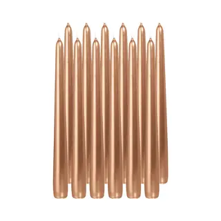 Trend Candles Dinerkaarsen/kandelaarkaarsen Cello - 24x Stuks - Rosé Goud - 8 Branduren - 25 Cm