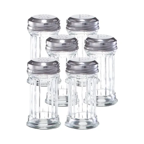 Zeller Peper En Zout Stel - 4x - Glas/metaal - D5 X H9, 5 Cm - Vaatjes/strooiers thumbnail