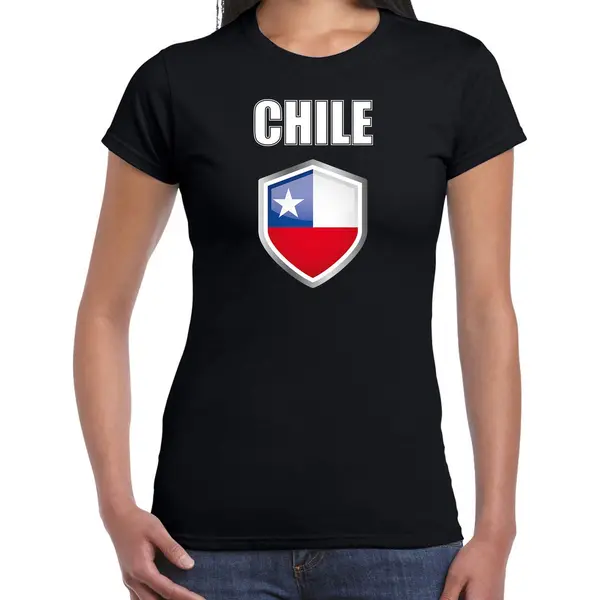 Bellatio Decorations Chili Landen T-shirt Zwart Dames - Chileense Landen Shirt / Kleding - Ek / Wk / Olympische Spelen Chile Outfit Xxl thumbnail