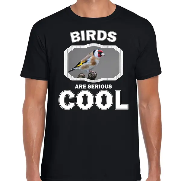 Bellatio Decorations Dieren Vogels T-shirt Zwart Heren - Birds Are Serious Cool Shirt - Cadeau T-shirt Putter Vogel/ Vogels Liefhebber Xl thumbnail