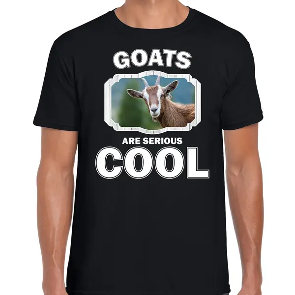 Bellatio Decorations Dieren Geiten T-shirt Zwart Heren - Goats Are Serious Cool Shirt - Cadeau T-shirt Geit/ Geiten Liefhebber Xxl thumbnail