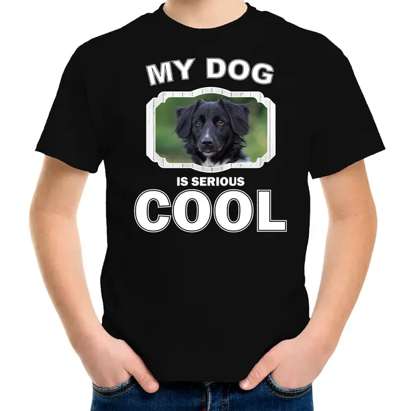 Bellatio Decorations Friese Stabij Honden T-shirt My Dog Is Serious Cool Zwart - Kinderen - Friese Stabijs Liefhebber Cadeau Shirt - Kinderkleding / Kleding 110/116 thumbnail