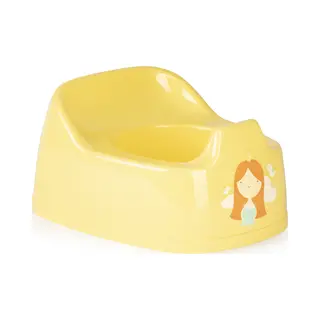 Plasticforte Baby/peuter Plaspotje/wc Potje Geel Met Willekeurige Afbeelding Op Sticker 27 Cm - Zindelijkheidstraining - Babypotje