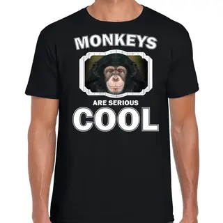 Bellatio Decorations Dieren Apen T-shirt Zwart Heren - Monkeys Are Serious Cool Shirt - Cadeau T-shirt Leuke Chimpansee/ Apen Liefhebber M