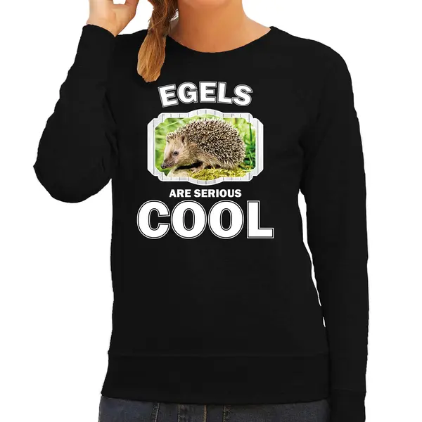 Bellatio Decorations Dieren Egels Sweater Zwart Dames - Egels Are Serious Cool Trui - Cadeau Sweater Egel/ Egels Liefhebber S thumbnail