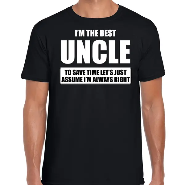 Bellatio Decorations I'm The Best Uncle - Always Right T-shirt Zwart Heren - Cadeau Verjaardag T-shirt Oom Xxl thumbnail