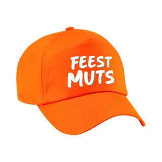 Bellatio Decorations Feestmuts Fun Verkleed Petje - Oranje - Voor Dames En Heren - Team Baseball Cap - Carnaval - Uitje - Feestkleding