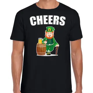 Bellatio Decorations St. Patricks Day T-shirt - Zwart - Voor Heren - Cheers - Ierse Feest Kleding - Outfit / Kostuum Xxl