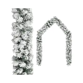 VidaXL - Kerstslinger - Met - Sneeuw - 20 - M - Pvc - Groen