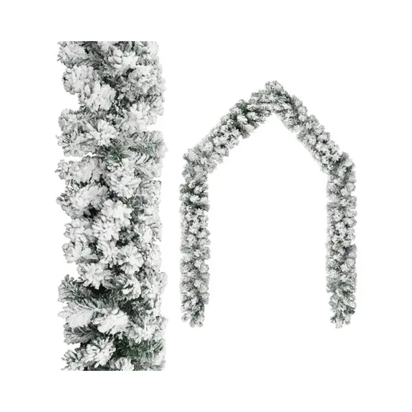 VidaXL - Kerstslinger - Met - Sneeuw - 20 - M - Pvc - Groen thumbnail