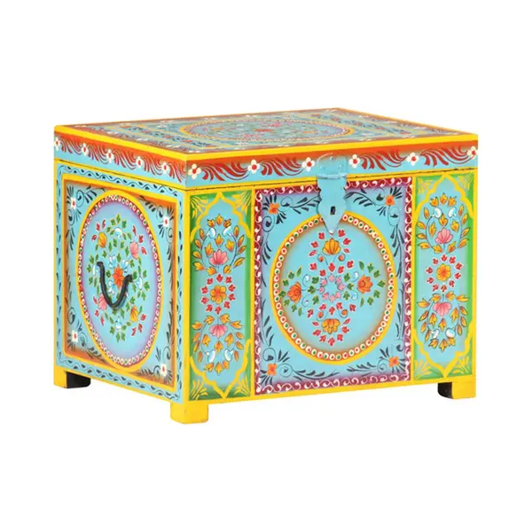 VidaXL Aufbewahrungsbox Handbemalt 50x40x40 Cm Mango Massivholz thumbnail