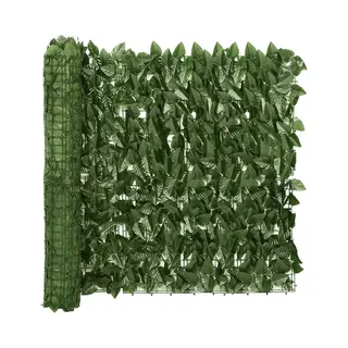 VidaXL - Balkonscherm - Met - Donkergroene - Bladeren - 600x75 - Cm