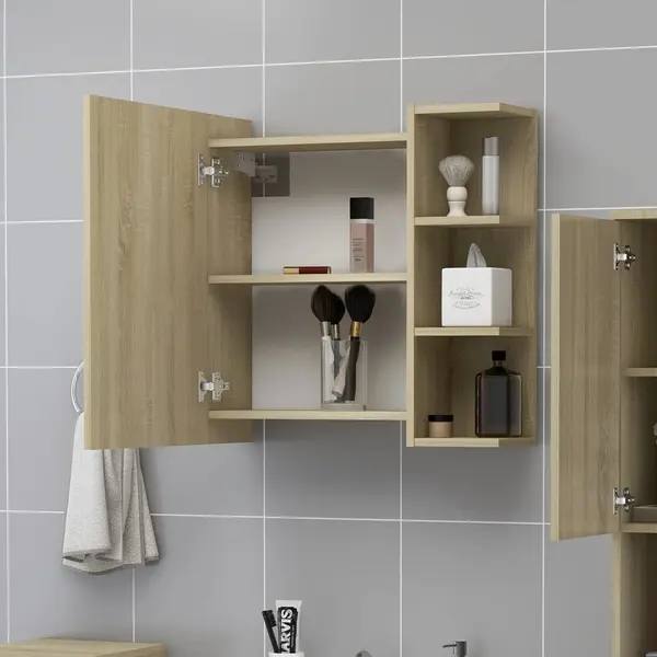 VidaXL Bad-Spiegelschrank Sonoma-Eiche 62, 5x20, 5x64 Cm Holzwerkstoff thumbnail