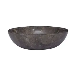 VidaXL Waschbecken Grau Ø40x12 Cm Marmor