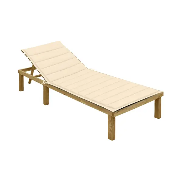 VidaXL 3065821 Gartenstuhl Lounge Gepolsterter Sitz Pinienwald Cremefarben thumbnail
