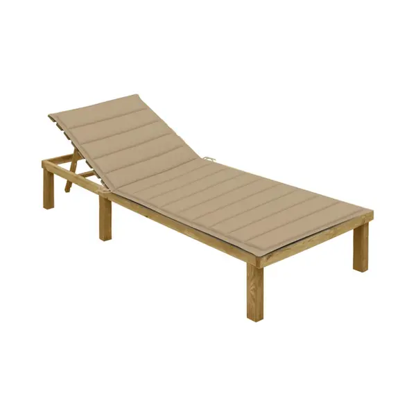 VidaXL 3065822 Gartenstuhl Lounge Gepolsterter Sitz Pinienwald Beige thumbnail