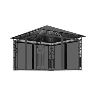 VidaXL Pavillon Mit Moskitonetz & Led-Lichterkette 3x3x2, 73m Anthrazit