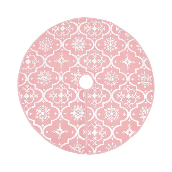 VidaXL Luxus-Weihnachtsbaumdecke Mit Socke Rosa 150 Cm Stoff thumbnail