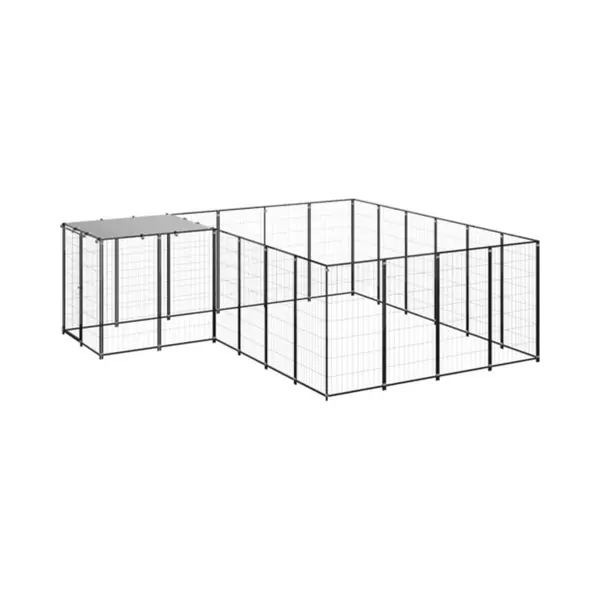 VidaXL Hundezwinger Schwarz 8, 47 M² Stahl thumbnail