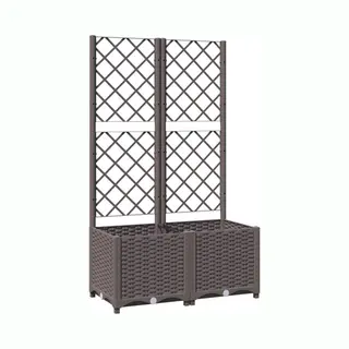 VidaXL - Plantenbak - Met - Latwerk - 80x40x136 - Cm - Polypropeen - Bruin