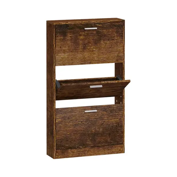 VidaXL Schuhschrank Räuchereiche 59x17x108 Cm Holzwerkstoff thumbnail