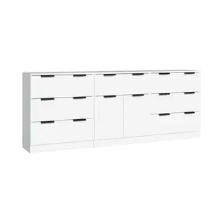 VidaXL 3-tlg. Sideboard Weiß Holzwerkstoff