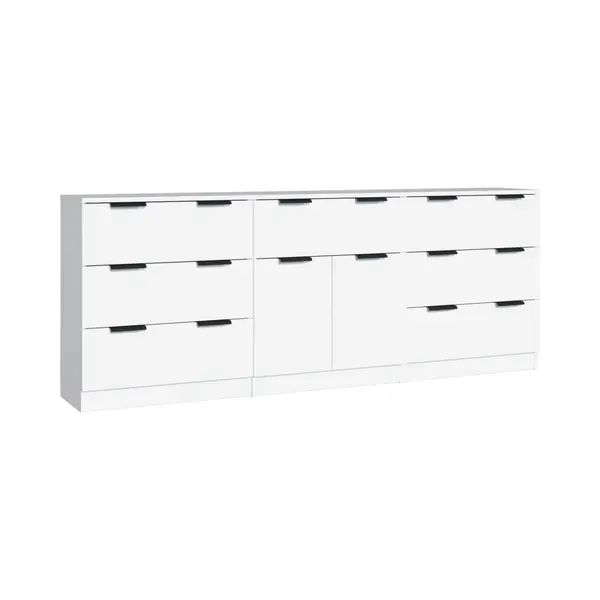 VidaXL 3-tlg. Sideboard Weiß Holzwerkstoff thumbnail