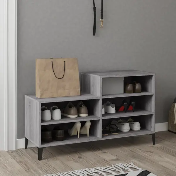 VidaXL Schoenenkast 102x36x60 Cm Bewerkt Hout Sonoma Grijs thumbnail