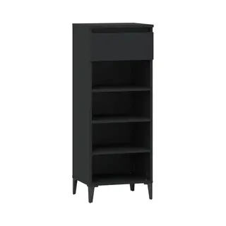 VidaXL Schoenenrek 40x36x105 Cm Bewerkt Hout Zwart