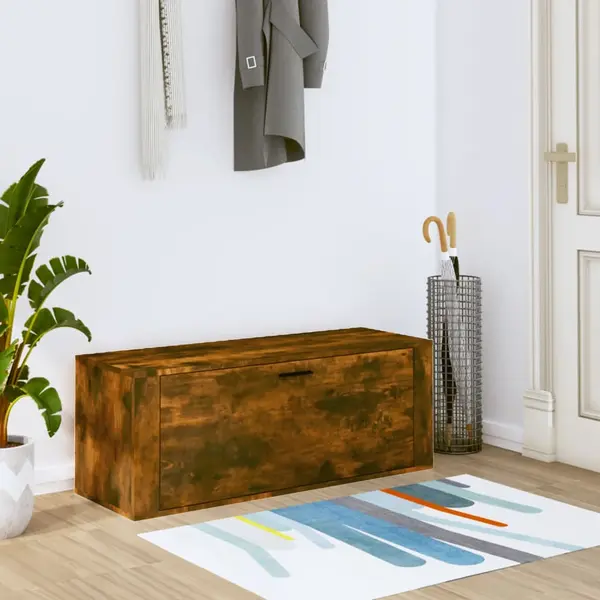 VidaXL Wand-Schuhschrank Räuchereiche 100x35x38 Cm Holzwerkstoff thumbnail