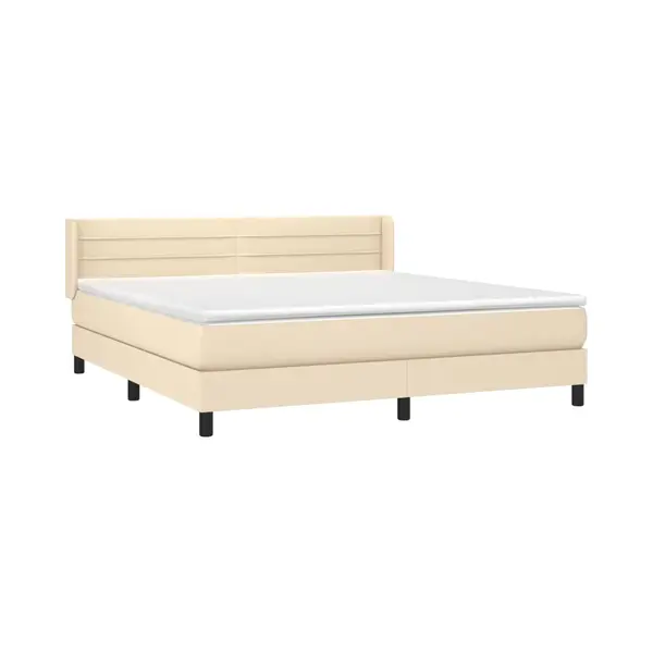 Boxspringbett Mit Matratze Creme 160x200 Cm Stoff Vidaxl thumbnail