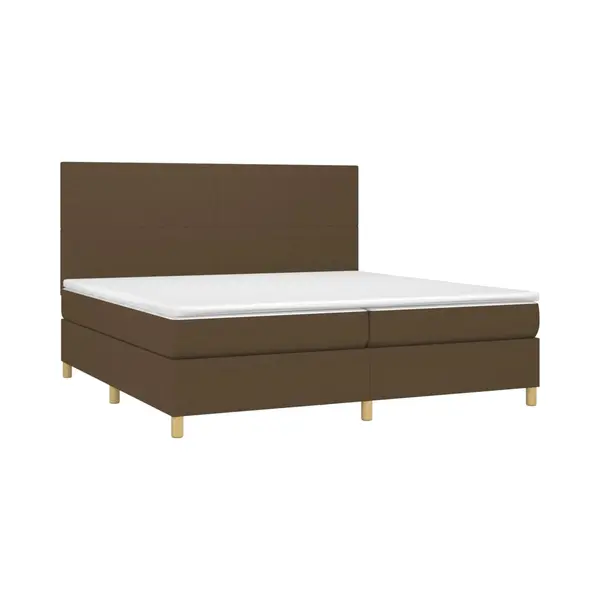 Boxspringbett Mit Matratze & Led Dunkelbraun 200x200 Cm Stoff Vidaxl thumbnail