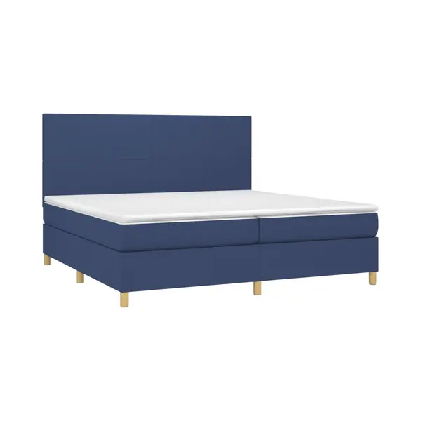 VidaXL Boxspringbett Mit Matratze & Led Blau 200x200 Cm Stoff thumbnail
