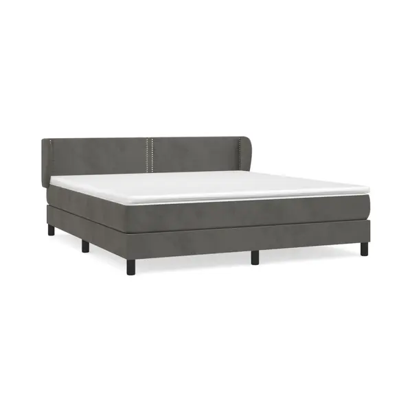 Boxspringbett Mit Matratze Dunkelgrau 180x200 Cm Samt Vidaxl thumbnail