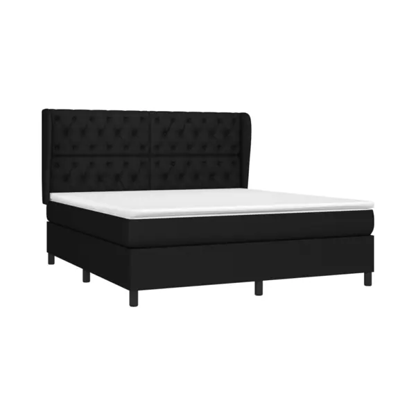 VidaXL Boxspringbett Mit Matratze Schwarz 160x200 Cm Stoff thumbnail