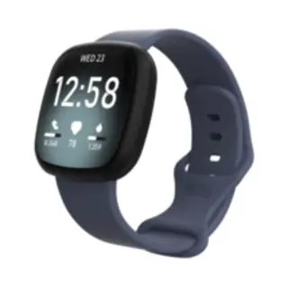 By Qubix Geschikt Voor Fitbit Versa 3 - Fitbit Versa 4 - Fitbit Sense 1 - Fitbit Sense 2 Sportbandje - Grijsblauw - Maat, S-M Smartwatchbandje Bandje