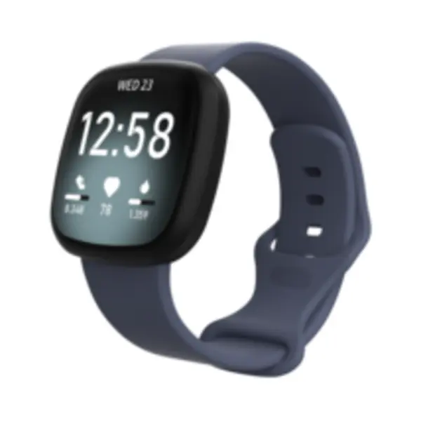 By Qubix Geschikt Voor Fitbit Versa 3 - Fitbit Versa 4 - Fitbit Sense 1 - Fitbit Sense 2 Sportbandje - Grijsblauw - Maat, S-M Smartwatchbandje Bandje thumbnail