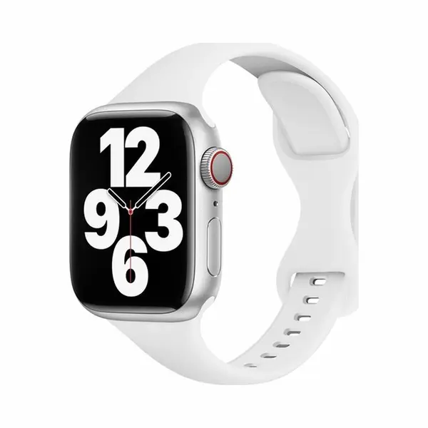 By Qubix Siliconen Sportbandje Slim Fit - Wit - Geschikt Voor Apple Watch 44 Mm - 45 Mm - 46 Mm - 49 Mm (Ultra 1, 2 En 3) - Compatible Apple Watch thumbnail