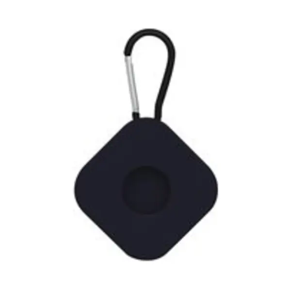 By Qubix AirTag Case Square Series - Siliconen Sleutelhanger Met Ring - Zwart thumbnail
