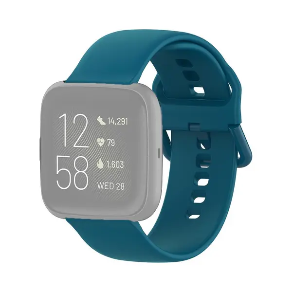 By Qubix Geschikt Voor Fitbit Versa 1 - 2 & Lite Siliconen Sportbandje Met Gespsluiting - Blauw - Maat, Small Smartwatchbandje Bandje Armband thumbnail