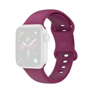 By Qubix Siliconen Sportbandje - Wijnrood - Maat, S-M - Geschikt Voor Apple Watch 44 Mm - 45 Mm - 46 Mm - 49 Mm (Ultra 1, 2 En 3) - Compatible Apple