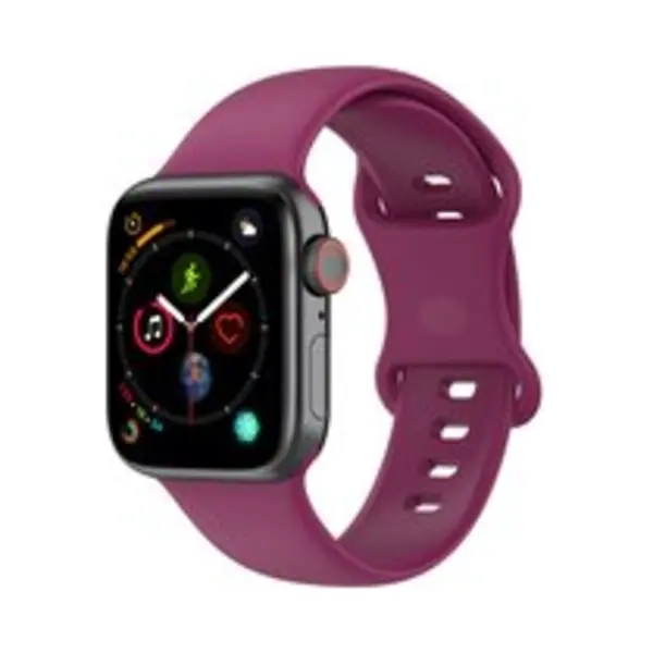By Qubix Siliconen Sportbandje - Wijnrood - Maat, M-L - Geschikt Voor Apple Watch 44 Mm - 45 Mm - 46 Mm - 49 Mm (Ultra 1, 2 En 3) - Compatible Apple thumbnail