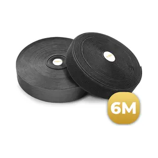 Nassauproducts Klittenband Zelfklevend - 2x 6 Meter Tape - Extra Sterk - Klittenbandsluiting - Ophangen - Velcro Tape - Klussen - Zwart - Klittenband