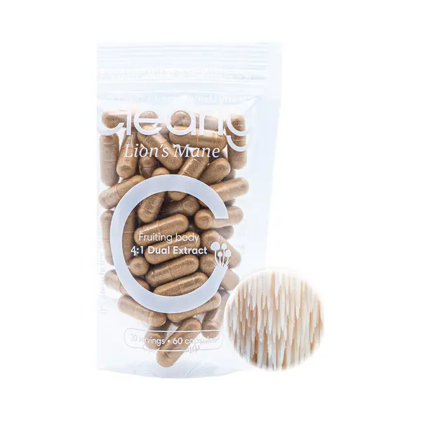 Clearly Lion’s Mane 4, 1 Extract – Biologisch 500 Mg Dubbel Extract – Volledig Vruchtlichaam – Ondersteunt Hersenen, Focus En Zenuwstelsel – thumbnail