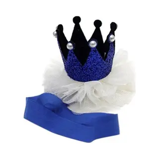 Jumada - Haarband Baby - Princes - Kinderfeestje - Kroon - Blauw - 10 Stuks