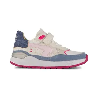 Sneakers | Meisjes | Jeans Blue Fuchsia | Leer | Shoesme | Maat 29