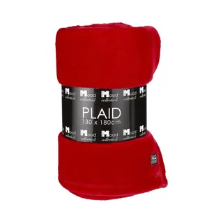 In The Mood Famke Fleece Plaid - L180 X B130 Cm - Rood